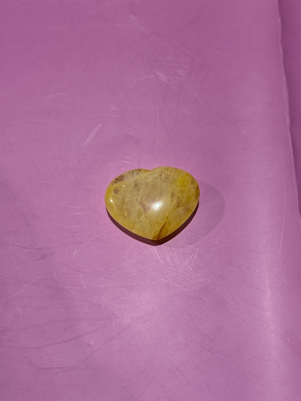 Yellow Heart-Shaped Crystal Palm Stone - Picture 3 of 6